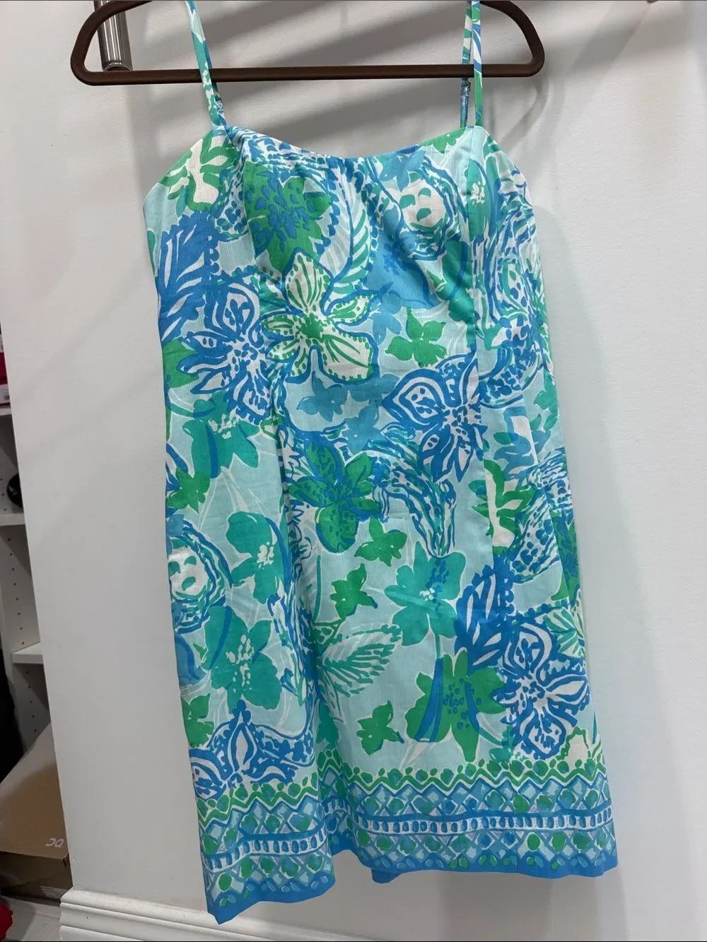 Lilly Pulitzer Blue & Green Floral Slip Dress